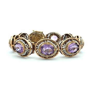Amethyst & Seed Pearl Bracelet 800-05489