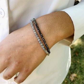 Mirror Ball Fancy Gray Diamond Bead Bracelet 800-05068