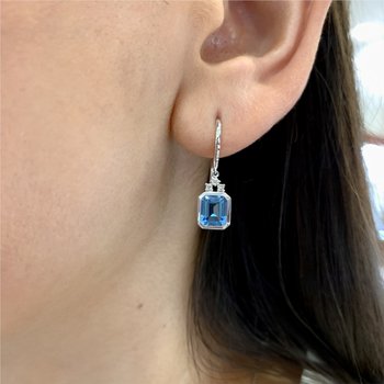 Swiss Blue Topaz Earrings 210-00288