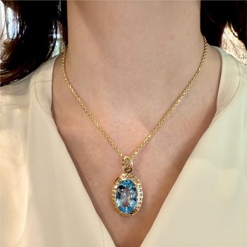 Swiss Blue Topaz Pendant 800-05494