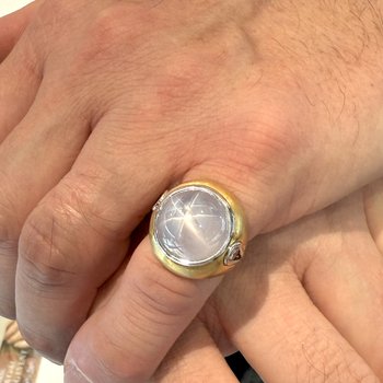 Men's Gray Star Sapphire Ring 800-05491