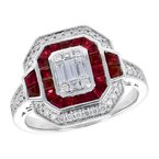 Wear-EVERY-Where Art Deco Inspired Diamond & Ruby Ring 200-07123