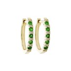 Wear-EVERY-Where Emerald & Diamond Hoop Earrings 210-00369