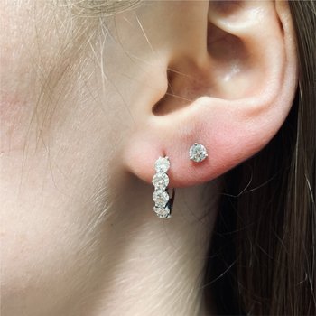 Diamond Huggie Hoop Earrings 150-16923
