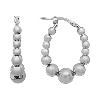 Graduated Bead Hoop Earrings 650-648308