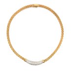 Signature Estate Diamond Woven Silk Necklace Signed "Roberto Coin" 800-05031