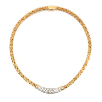 Diamond Woven Silk Necklace Signed "Roberto Coin" 800-05031