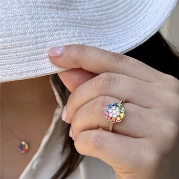 Rainbow Sapphire Ring 200-07076