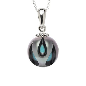 Tahitian Carved Pearl Necklace 340-28999