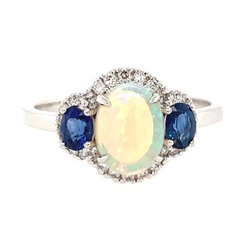 Opal & Blue Sapphire Ring 200-07010