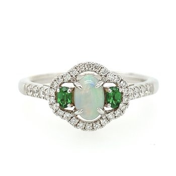 Opal & Tsavorite Garnet Ring 200-07009