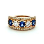 Moses Signature Blue Sapphire & Diamond Band 120-08335