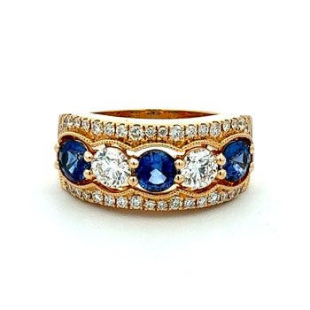Blue Sapphire & Diamond Band 120-08335