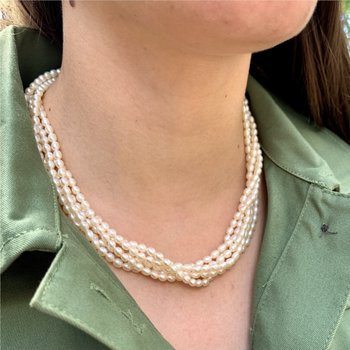 Biwa Pearl Torsade Necklace 800-05272