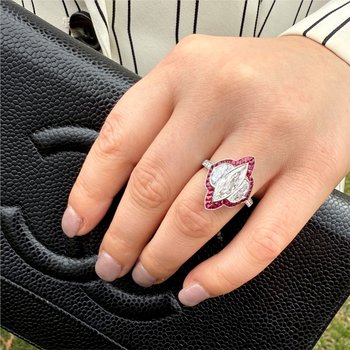 Art Deco Inspired Diamond & Ruby Ring 130-00152
