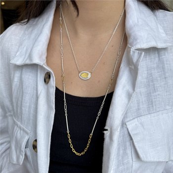 Handmade Twiga Paperclip & Bar Chain 650-648417