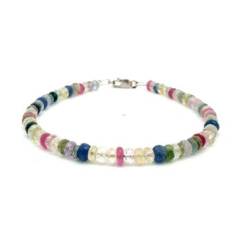 28.70 Carat TW Multi-Color Sapphire Bead Bracelet 240-00048