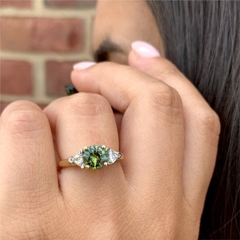 Unheated Green Sapphire Ring 200-07093