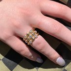 Gumuchian "Nutmeg" 3-Row Diamond Ring 130-00104