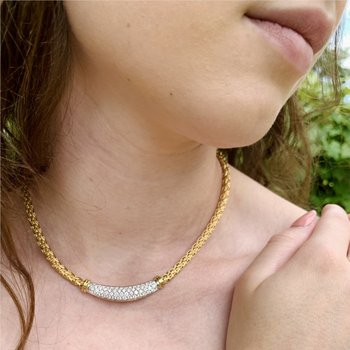 Diamond Woven Silk Necklace Signed "Roberto Coin" 800-05031
