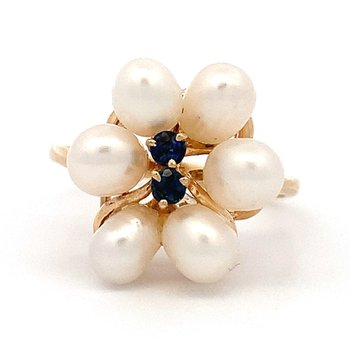 Pearl & Sapphire Ring 800-05320