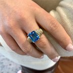 Signature Estate Swiss Blue Topaz Ring 800-05206