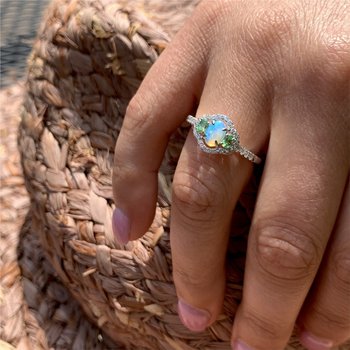 Opal & Tsavorite Garnet Ring 200-07009