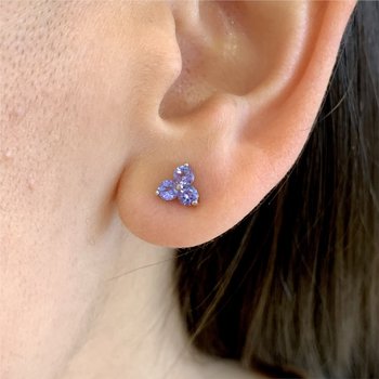 Tanzanite Trio Stud Earrings 210-00319