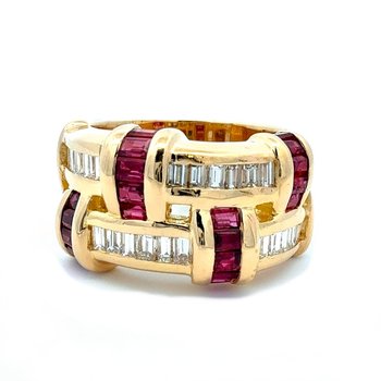 Ruby & Diamond Ring Signed "Krypell" 800-05436