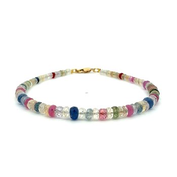26 Carat TW Multi-Color Sapphire Bead Bracelet 240-00049