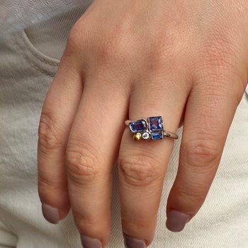 Prismic Blues Cluster Ring 650-648408